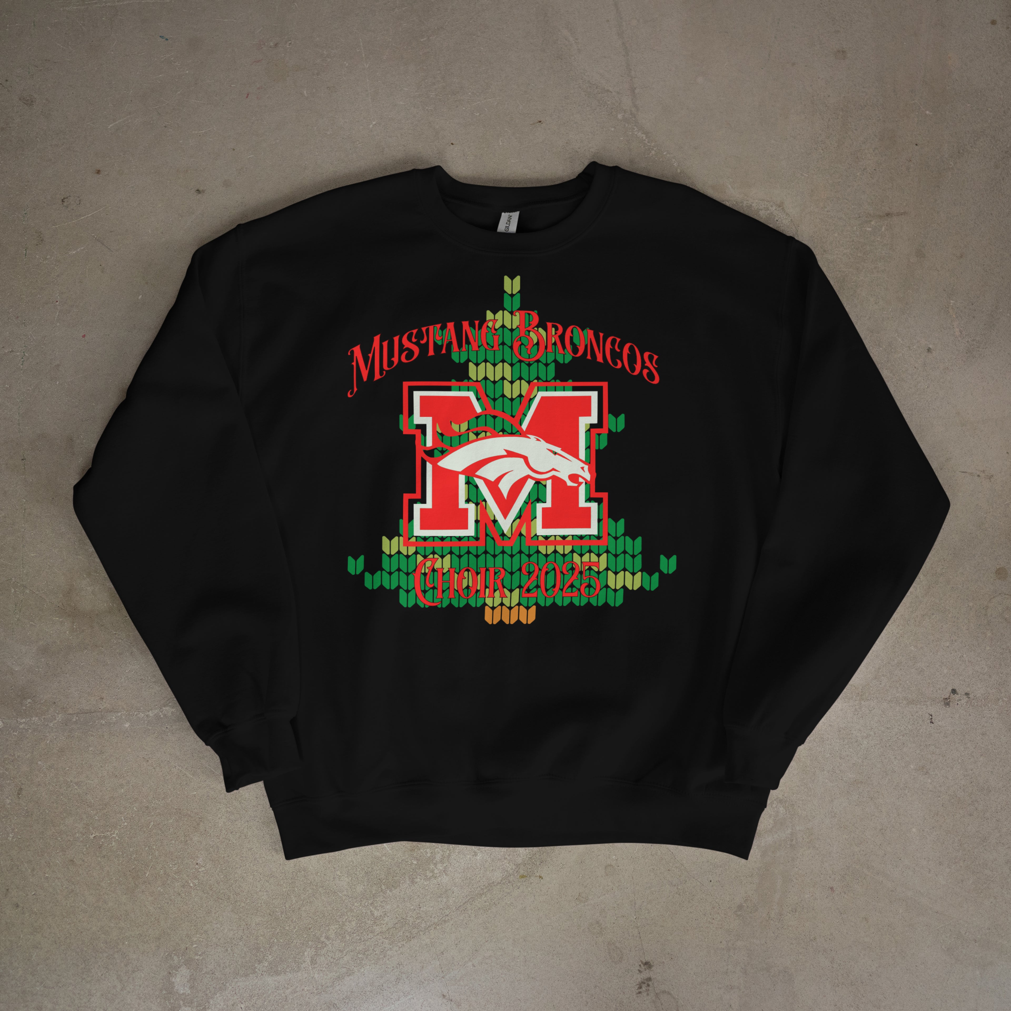 Mustang Broncos Choir Christmas Pullover